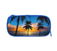 ESNAIUVCD Hawaii Beach Print Zipper Large Pencil Case,Durable Stationery Pencilcase Bag,Multifunctional Pencilcase Bag Penbag for School College Office Adult Girls and Boys