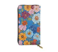 ESNAIUVCD Hello Hawaii Print Genuine Leather Women's,Men's Wallets,Multi-Functionclutch Purse,Zip Around Large Travel ​Mobile Phone Long ​Money Purses