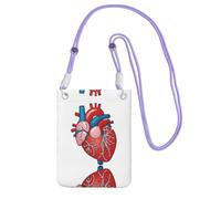 ESNAIUVCD Human Anatomy Heart Chart Print Carry A Mobile Phone Bag Diagonally,Crossbody Bag,Suitable For Carrying Mobile Phone Change, Etc