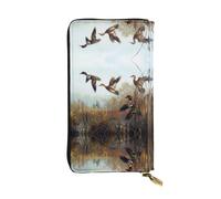 ESNAIUVCD Hunting Flying Wild Print Genuine Leather Women's,Men's Wallets,Multi-Functionclutch Purse,Zip Around Large Travel â€‹Mobile Phone Long â€‹Money Purses