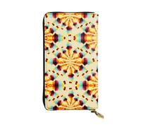 ESNAIUVCD Ice Cream Polygon Print Genuine Leather Women's,Men's Wallets,Multi-Functionclutch Purse,Zip Around Large Travel â€‹Mobile Phone Long â€‹Money Purses
