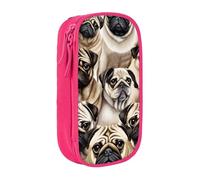 ESNAIUVCD Imagen De Pug Print Pencil Case Coin Key Card Bag Purse Large Pen Pouch for Kids Boys School Office