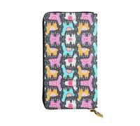 ESNAIUVCD Indian Alpaca Print Genuine Leather Women's,Men's Wallets,Multi-Functionclutch Purse,Zip Around Large Travel â€‹Mobile Phone Long â€‹Money Purses