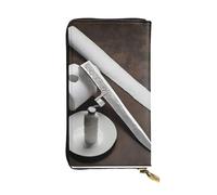 ESNAIUVCD Japan Samurai Sword Print Genuine Leather Women's,Men's Wallets,Multi-Functionclutch Purse,Zip Around Large Travel â€‹Mobile Phone Long â€‹Money Purses
