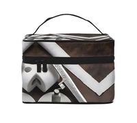 ESNAIUVCD Japan Samurai Sword Print Toiletry Bag Large Cosmetic Bag Travel Makeup Bag Organizer for Women