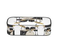 ESNAIUVCD Jazz Drum Print Pencil Case for Kids,School Pen Bags Large Capacity Pencil Elementary School Pen Case Children Stationery Bags