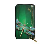 ESNAIUVCD Jewel Dragonfly Print Genuine Leather Women's,Men's Wallets,Multi-Functionclutch Purse,Zip Around Large Travel â€‹Mobile Phone Long â€‹Money Purses