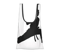 ESNAIUVCD Karate Men Print Reusable, Foldable,Washable Grocery Bags Foldable In A Pouch Eco Tote Shopping Bag,Daily Shopping Loading