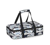 ESNAIUVCD Killer Whale Print Insulated Lunch Bag Soft Cooler Bag Durable Thermal Lunch Box for Work/School/Picnic/Outdoor,Portable Lunchbox for Women Men Ladies