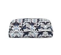 ESNAIUVCD Killer Whale Print Pencil Bag Zipper Large Pencil Bag Work Travel - Multifunctional Pencil Case,Makeup Bag