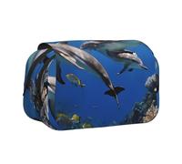 ESNAIUVCD Killer Whale Print Print Large Capacity Double Layer Pen Bag,Suitable for Boys, Girls and Adults,This Office Pen Bag with Compartment Design