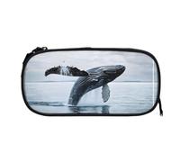 ESNAIUVCD Killer Whale Print Zipper Large Pencil Case,Durable Stationery Pencilcase Bag,Multifunctional Pencilcase Bag Penbag for School College Office Adult Girls and Boys