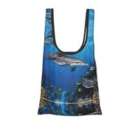 ESNAIUVCD Killer Whale1 Print Reusable, Foldable,Washable Grocery Bags Foldable In A Pouch Eco Tote Shopping Bag,Daily Shopping Loading