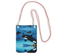 ESNAIUVCD Killer Whales Swim Along Print Carry A Mobile Phone Bag Diagonally,Crossbody Bag,Suitable For Carrying Mobile Phone Change, Etc