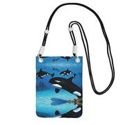 ESNAIUVCD Killer Whales Swim Along Print Carry A Mobile Phone Bag Diagonally,Crossbody Bag,Suitable For Carrying Mobile Phone Change, Etc