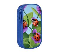 ESNAIUVCD Ladybug Print Pencil Case Coin Key Card Bag Purse Large Pen Pouch for Kids Boys School Office