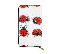 ESNAIUVCD Ladybug Print Print Genuine Leather Women's,Men's Wallets,Multi-Functionclutch Purse,Zip Around Large Travel ​Mobile Phone Long ​Money Purses
