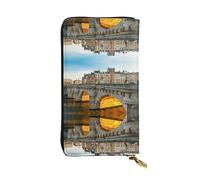 ESNAIUVCD Landscape Paris Print Genuine Leather Women's,Men's Wallets,Multi-Functionclutch Purse,Zip Around Large Travel â€‹Mobile Phone Long â€‹Money Purses