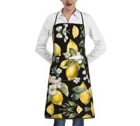 ESNAIUVCD Lemon And Flower Print Unisex Apron Bib Adult, Kitchen Cooking Apron For Cooking Baking Gardening, Hotel Chef Apron