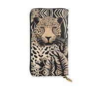 ESNAIUVCD Leopard Pattern Print Genuine Leather Women's,Men's Wallets,Multi-Functionclutch Purse,Zip Around Large Travel â€‹Mobile Phone Long â€‹Money Purses