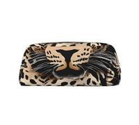 ESNAIUVCD Leopard Pattern Print Pencil Bag Zipper Large Pencil Bag Work Travel - Multifunctional Pencil Case,Makeup Bag