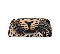 ESNAIUVCD Leopard Pattern Print Pencil Bag Zipper Large Pencil Bag Work Travel - Multifunctional Pencil Case,Makeup Bag