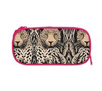 ESNAIUVCD Leopard Pattern Print Zipper Large Pencil Case,Durable Stationery Pencilcase Bag,Multifunctional Pencilcase Bag Penbag for School College Office Adult Girls and Boys