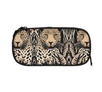 ESNAIUVCD Leopard Pattern Print Zipper Large Pencil Case,Durable Stationery Pencilcase Bag,Multifunctional Pencilcase Bag Penbag for School College Office Adult Girls and Boys