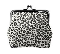ESNAIUVCD Leopard Print Print Kiss Lock Wallet Leather Coin Purse Ladies Money Pocket Iron Frame Compact Hand-Held Wallet