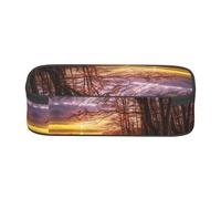 ESNAIUVCD Lonely Bench Sunset Print Pencil Case for Kids,School Pen Bags Large Capacity Pencil Elementary School Pen Case Children Stationery Bags