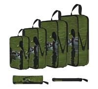 ESNAIUVCD Loon Nature Bird Print 4 Set Compression Packing Cubes for Suitcases,Expandable Storage Bags Organizers