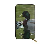ESNAIUVCD Loon Nature Bird Print Genuine Leather Women's,Men's Wallets,Multi-Functionclutch Purse,Zip Around Large Travel â€‹Mobile Phone Long â€‹Money Purses