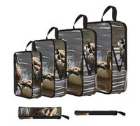 ESNAIUVCD Mallard Duck Print 4 Set Compression Packing Cubes for Suitcases,Expandable Storage Bags Organizers