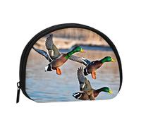 ESNAIUVCD Mallard Ducks Print Portable Mini Storage Bag Shell Shaped Wallet Small Coin Wallet Shell Storage Bag