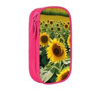 ESNAIUVCD Many Beautiful Sunflowers Print Pencil Case Coin Key Card Bag Purse Large Pen Pouch for Kids Boys School Office