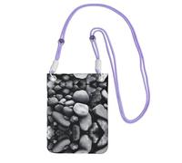 ESNAIUVCD Many Black Pebbles Print Carry A Mobile Phone Bag Diagonally,Crossbody Bag,Suitable for Carrying Mobile Phone Change, Etc