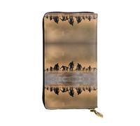 ESNAIUVCD Many Zombie Print Genuine Leather Women's,Men's Wallets,Multi-Functionclutch Purse,Zip Around Large Travel Mobile Phone Long Money Purses