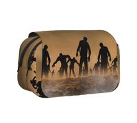 ESNAIUVCD Many Zombie Print Large Capacity Double Layer Pen Bag,Suitable for Boys, Girls and Adults,This Office Pen Bag with Compartment Design