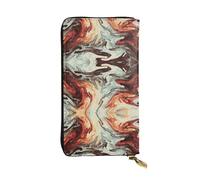 ESNAIUVCD Marble Mixed Brown Print Genuine Leather Women's,Men's Wallets,Multi-Functionclutch Purse,Zip Around Large Travel â€‹Mobile Phone Long â€‹Money Purses