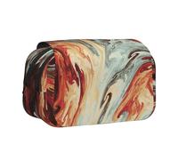 ESNAIUVCD Marble Mixed Brown Print Large Capacity Double Layer Pen Bag,Suitable for Boys, Girls and Adults,This Office Pen Bag with Compartment Design