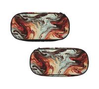 ESNAIUVCD Marble Mixed Brown Print Portable Pencil Pen Case Print Stationery Storage Bag Pouch Purse for Teenage Boys Student