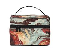 ESNAIUVCD Marble Mixed Brown Print Toiletry Bag Large Cosmetic Bag Travel Makeup Bag Organizer for Women