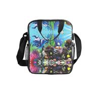 ESNAIUVCD Marine Life Print Men Women Transparent Pvc Shopping Bag Waterproof See Through Bag,With Handles For Lunch