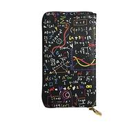 ESNAIUVCD Math Formula Print Genuine Leather Women's,Men's Wallets,Multi-Functionclutch Purse,Zip Around Large Travel â€‹Mobile Phone Long â€‹Money Purses