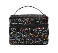 ESNAIUVCD Math Formula Print Toiletry Bag Large Cosmetic Bag Travel Makeup Bag Organizer for Women