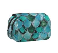 ESNAIUVCD Mermaid Print Large Capacity Double Layer Pen Bag,Suitable for Boys, Girls and Adults,This Office Pen Bag with Compartment Design