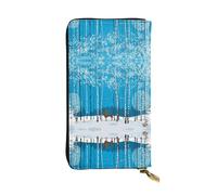 ESNAIUVCD Merry Christmas Birch Tree Print Genuine Leather Women's,Men's Wallets,Multi-Functionclutch Purse,Zip Around Large Travel ​Mobile Phone Long ​Money Purses