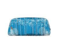 ESNAIUVCD Merry Christmas Birch Tree Print Pencil Bag Zipper Large Pencil Bag Work Travel - Multifunctional Pencil Case,Makeup Bag
