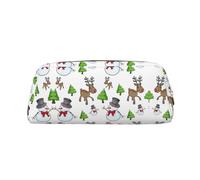 ESNAIUVCD Merry Christmas Happy Print Pencil Bag Zipper Large Pencil Bag Work Travel - Multifunctional Pencil Case,Makeup Bag
