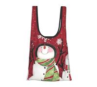 ESNAIUVCD Merry Christmas Print Reusable, Foldable,Washable Grocery Bags Foldable In A Pouch Eco Tote Shopping Bag,Daily Shopping Loading
